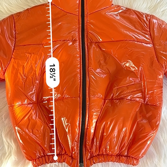 Comfy And Ready Orange Cropped Puffer Jacket - Picture 9 of 12